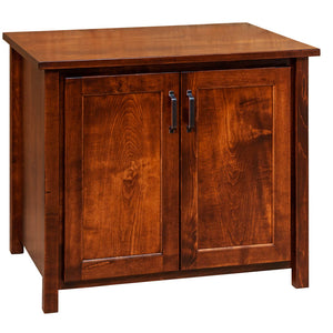 Eshton- Amish Hardwood Storage Printer Cabinet With Optional Hutch