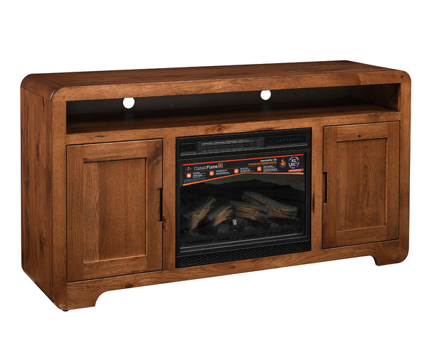 Europa- Amish Handcrafted 60" Fireplace TV Stand