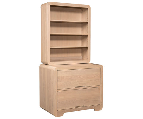 Europa- Amish Handcrafted Lateral File Cabinet With Bookcase