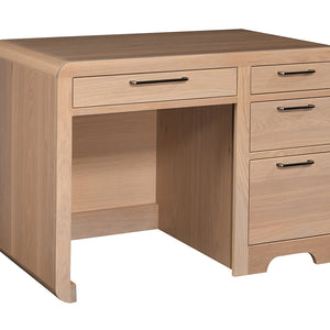 Europa- Amish Handcrafted Single Pedestal Desk w/ Optional Hutch Topper