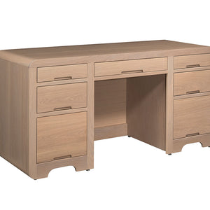 Europa  - Amish Handcrafted Double Pedestal Desk with Optional Hutch Topper