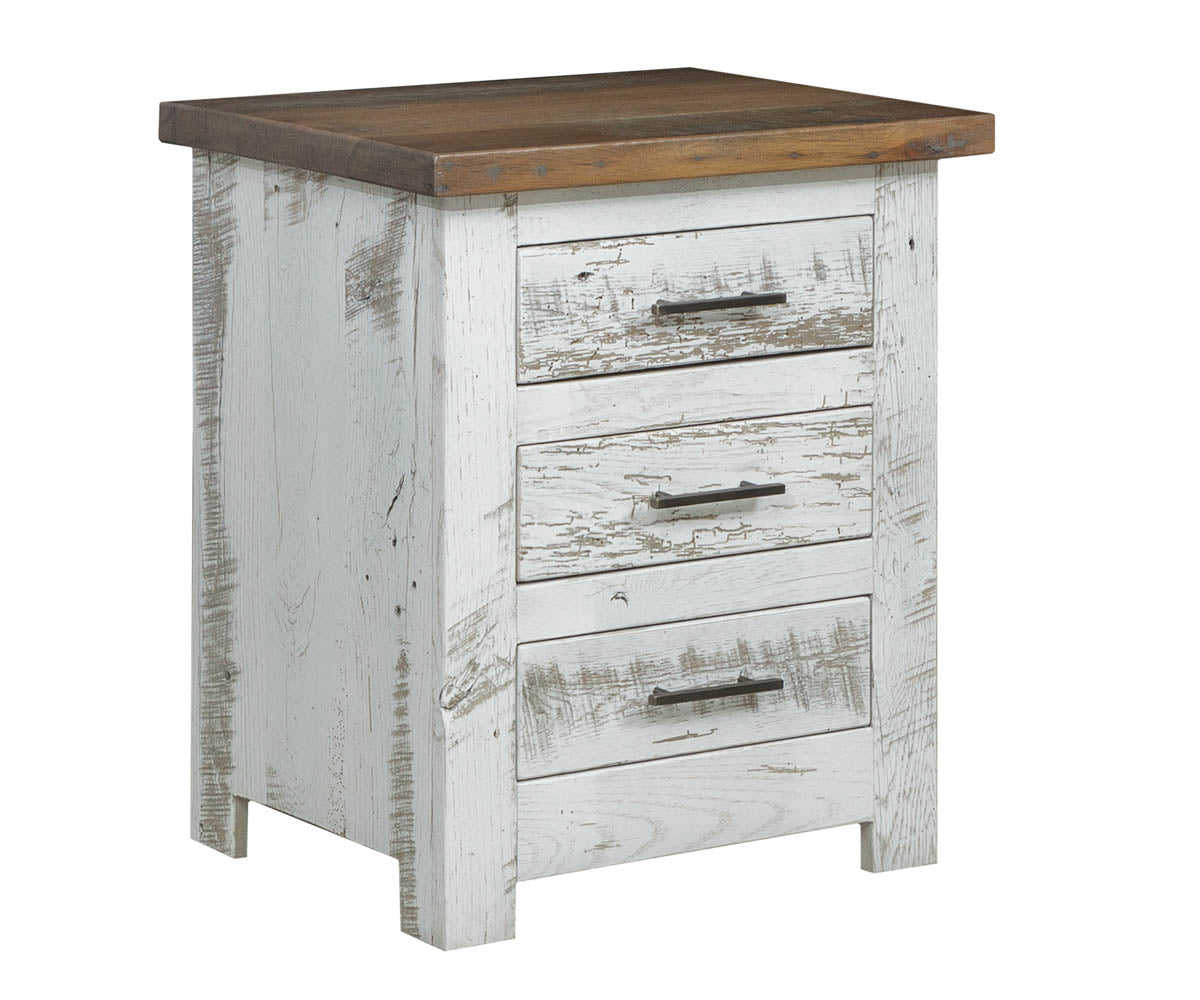 Tioga - Reclaimed Barnwood 3 Drawer Nightstand
