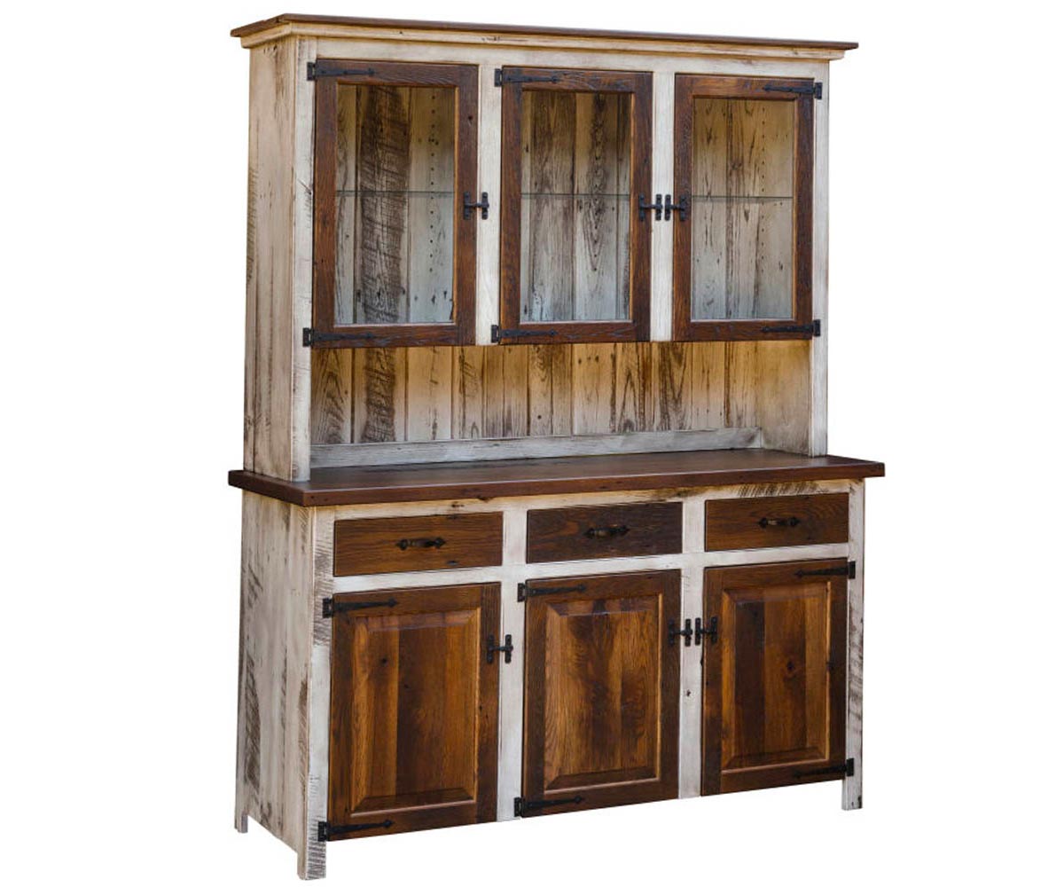 Uptown - Reclaimed Barnwood Dining Hutch With Optional Lights