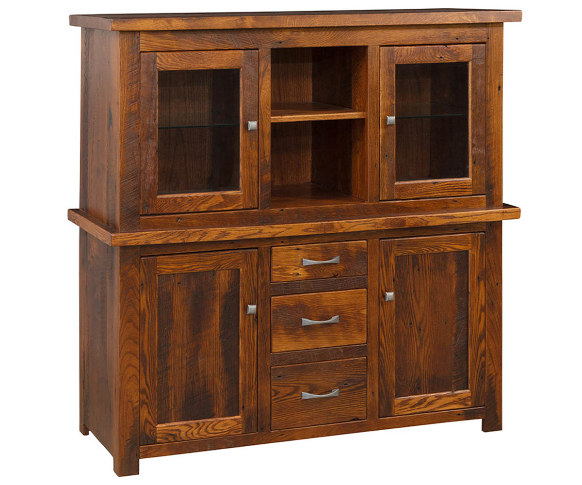 Milton- Reclaimed Barnwood Dining Buffet Cabinet With Lights