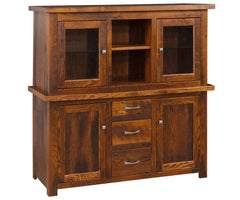 Milton- Reclaimed Barnwood Dining Buffet Cabinet With Lights