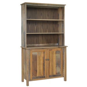 Fransisco - Reclaimed Barnwood Hutch Top With Server Cabinet