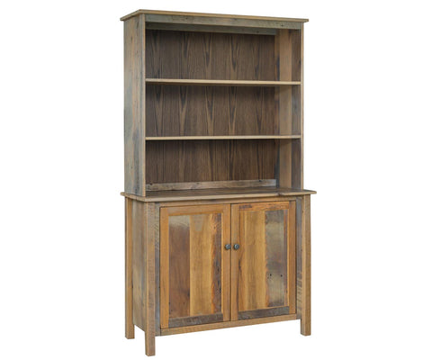 Fransisco - Reclaimed Barnwood Hutch Top With Server Cabinet