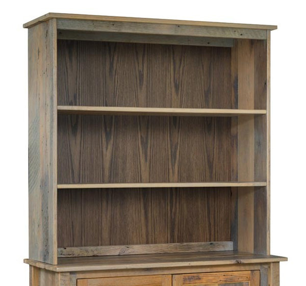 Fransisco - Reclaimed Barnwood Hutch Top With Server Cabinet