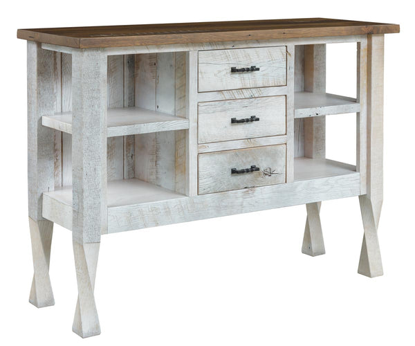 Wynnfield - Reclaimed Barnwood Open Server Cabinet