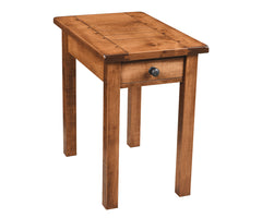 Farmers Town- Amish Hardwood Chairside Table With Drawer