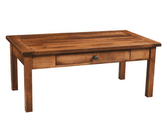 Farmers Town- Amish Hardwood Coffee Table With Drawer