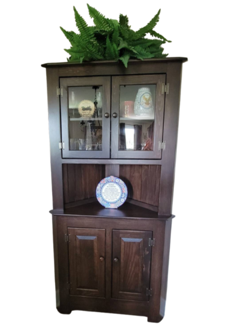 Amish Farmhouse Corner Cabinet SHIPS IN 3 6 Weeks The Wood Reserve