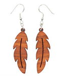 FeatherEarrings-PadaukWood