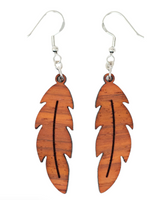 FeatherEarrings-PadaukWood