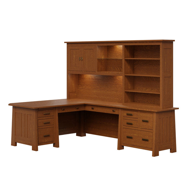 Freemont Mission - Amish Hardwood Corner Desk w/ Optional Hutch