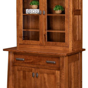 Freemont Mission- Amish Hardwood Credenza With Optional Bookcase Topper
