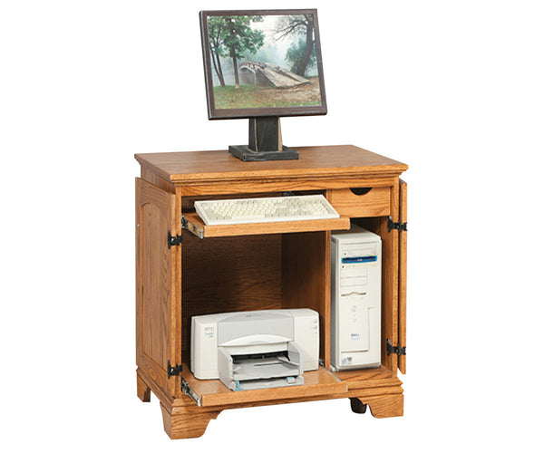 Miniature Petite Mission - Amish Hardwood Computer Armoire