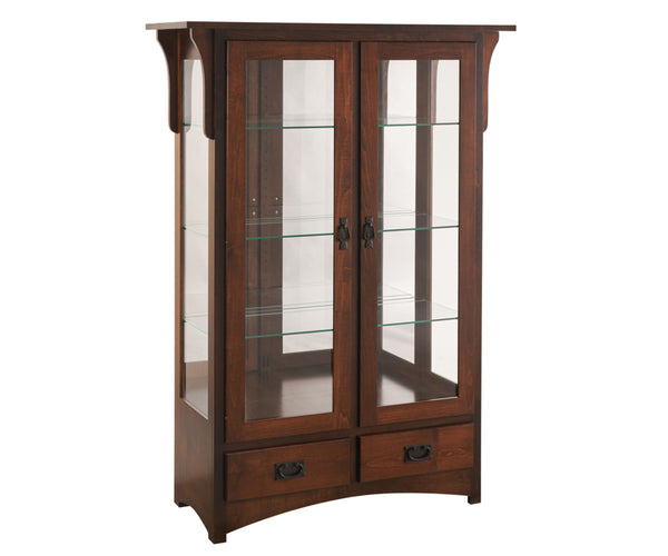 Quaker - Amish Hardwood Display Curio Cabinet - The Wood Reserve