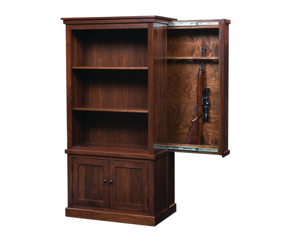 Cambridge - Amish Hardwood Bookcase With Hidden Gun Storage
