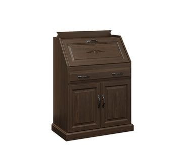 Genuine- Amish Hardwood Secretary Desk With Doors