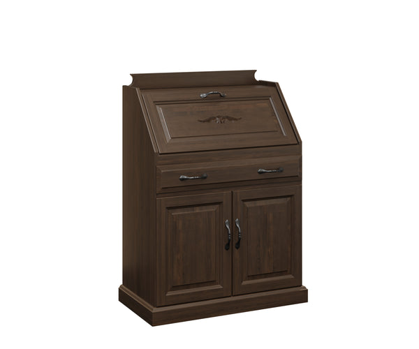 Genuine- Amish Hardwood Secretary Desk With Doors