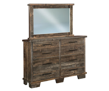 Glendale - Amish Handcrafted Dresser W/ Optional Hidden Jewelry Pull Out Mirror