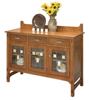 Glenwood - Amish Solid Wood 54" Sideboard with Leaded Glass Doors