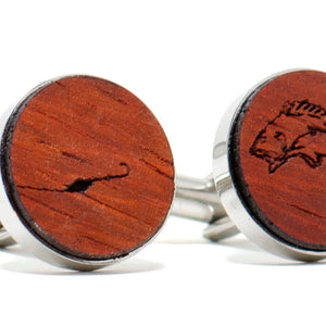 Gone Fishing Cufflinks - Padauk 