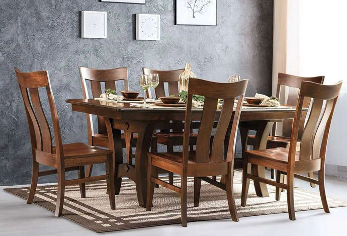 Grand Island Trestle - Handcrafted Solid Top or Extension Dining Table