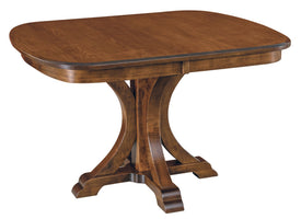 Granite Single Pedestal - Handcrafted Solid Top or Extension Dining Table