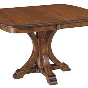 Granite Single Pedestal - Handcrafted Solid Top or Extension Dining Table