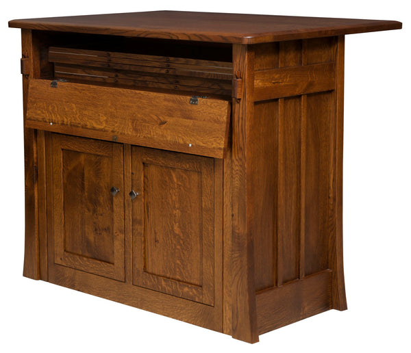 Grant - Amish Solid Wood Kitchen Island with Pull Out Dining Table