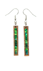 Rectangle Earrings Zebrawood - Green