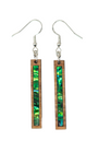 Rectangle Earrings Zebrawood - Green