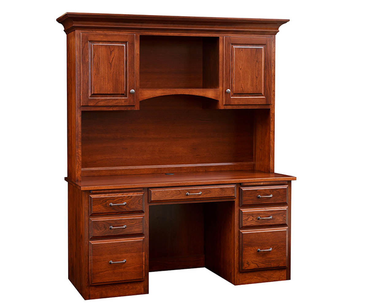 Hampton - Amish Hardwood Double Pedestal Desk With Optional Hutch