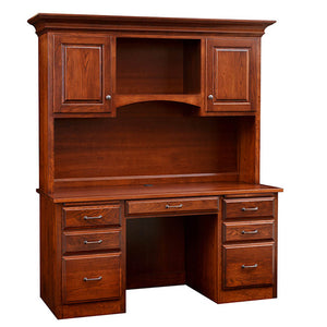 Hampton - Amish Hardwood Double Pedestal Desk With Optional Hutch