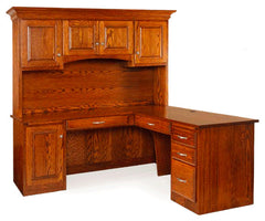 Hampton - Amish Hardwood L-Desk With Optional Hutch