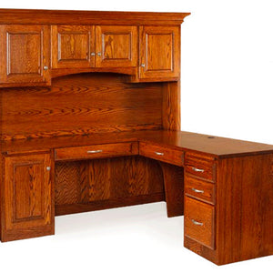 Hampton - Amish Hardwood L-Desk With Optional Hutch
