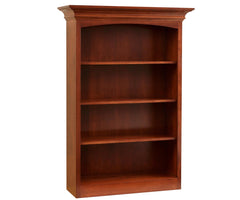 Hampton - Amish Hardwood Open Bookcase With Crown Moulding