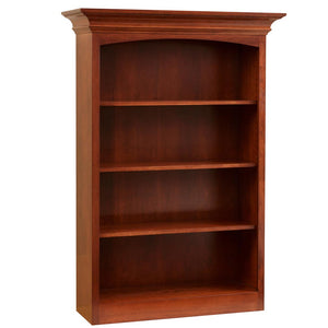 Hampton - Amish Hardwood Open Bookcase With Crown Moulding