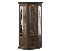 Handcrafted Corner Swivel Gun Cabinet - 8 Gun Capacity