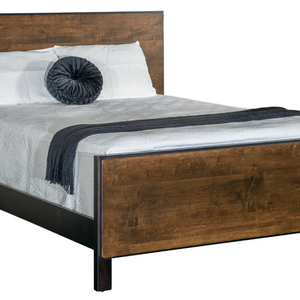 Harlow - Amish Solid Wood Panel Bed With Rail & Foot Board