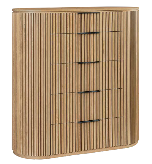 Harper - Amish Handcrafted 5 Drawer Chest Dresser With Round Edges