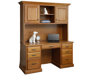 Harrington- Amish Hardwood Kneehole Desk With Optional Hutch