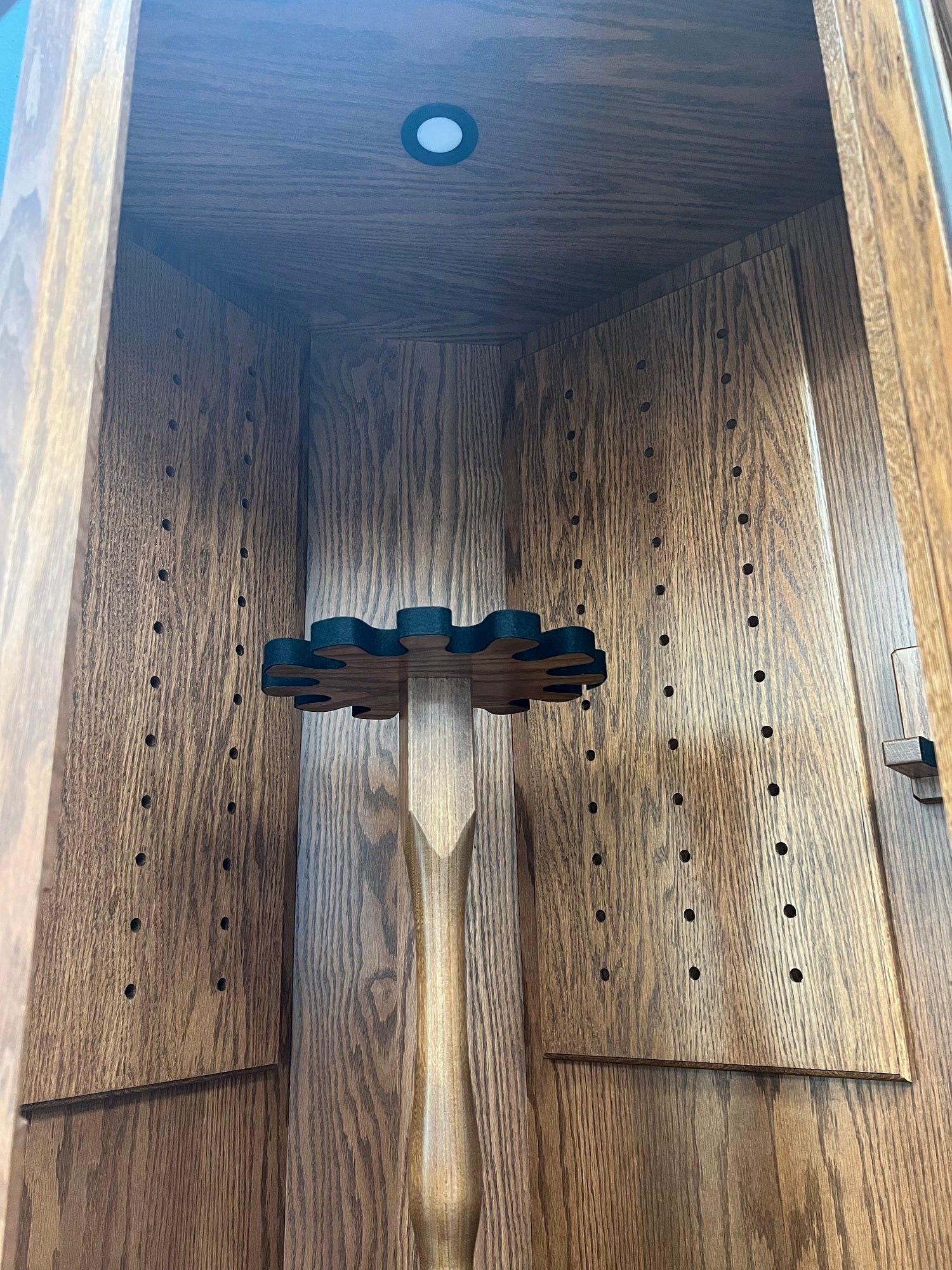 The Revolver - Amish Corner Gun Cabinet with Rotating Gun Rack Carousel