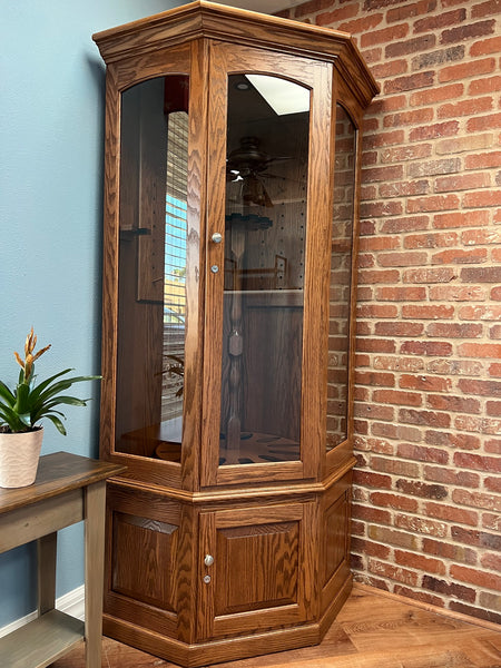 The Revolver - Amish Corner Gun Cabinet with Rotating Gun Rack Carouse ...