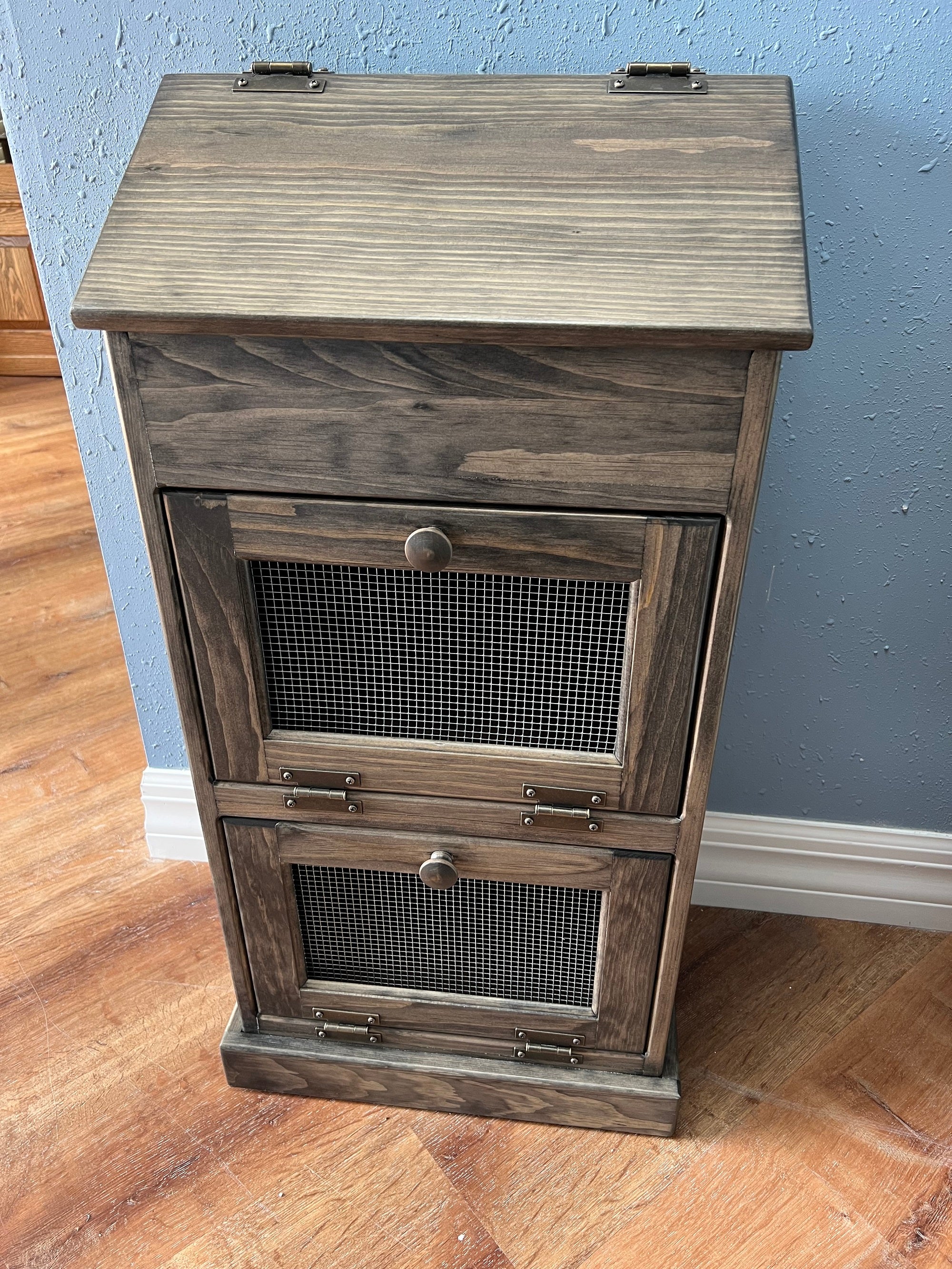 Amish Handcrafted Solid Wood Vegetable Bin / Cabinet - The Wood Reserve