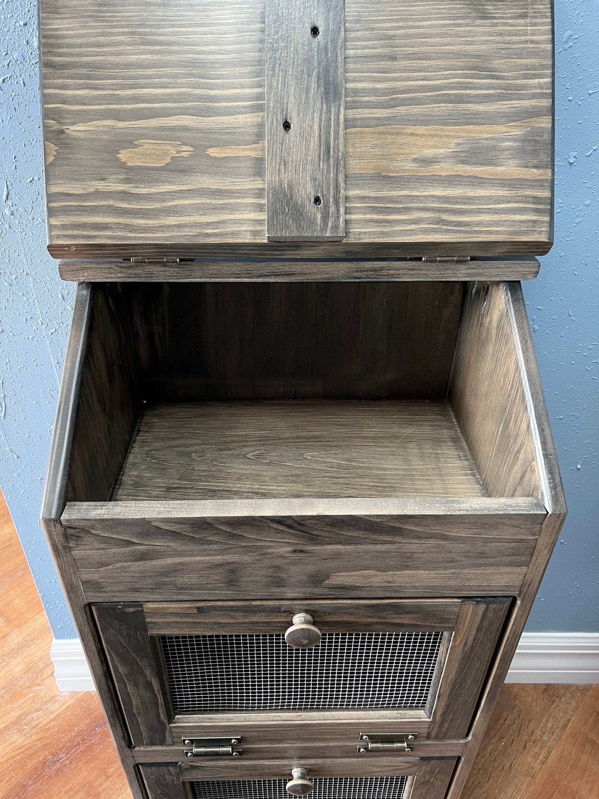 Amish Handcrafted Solid Wood Vegetable Bin / Cabinet