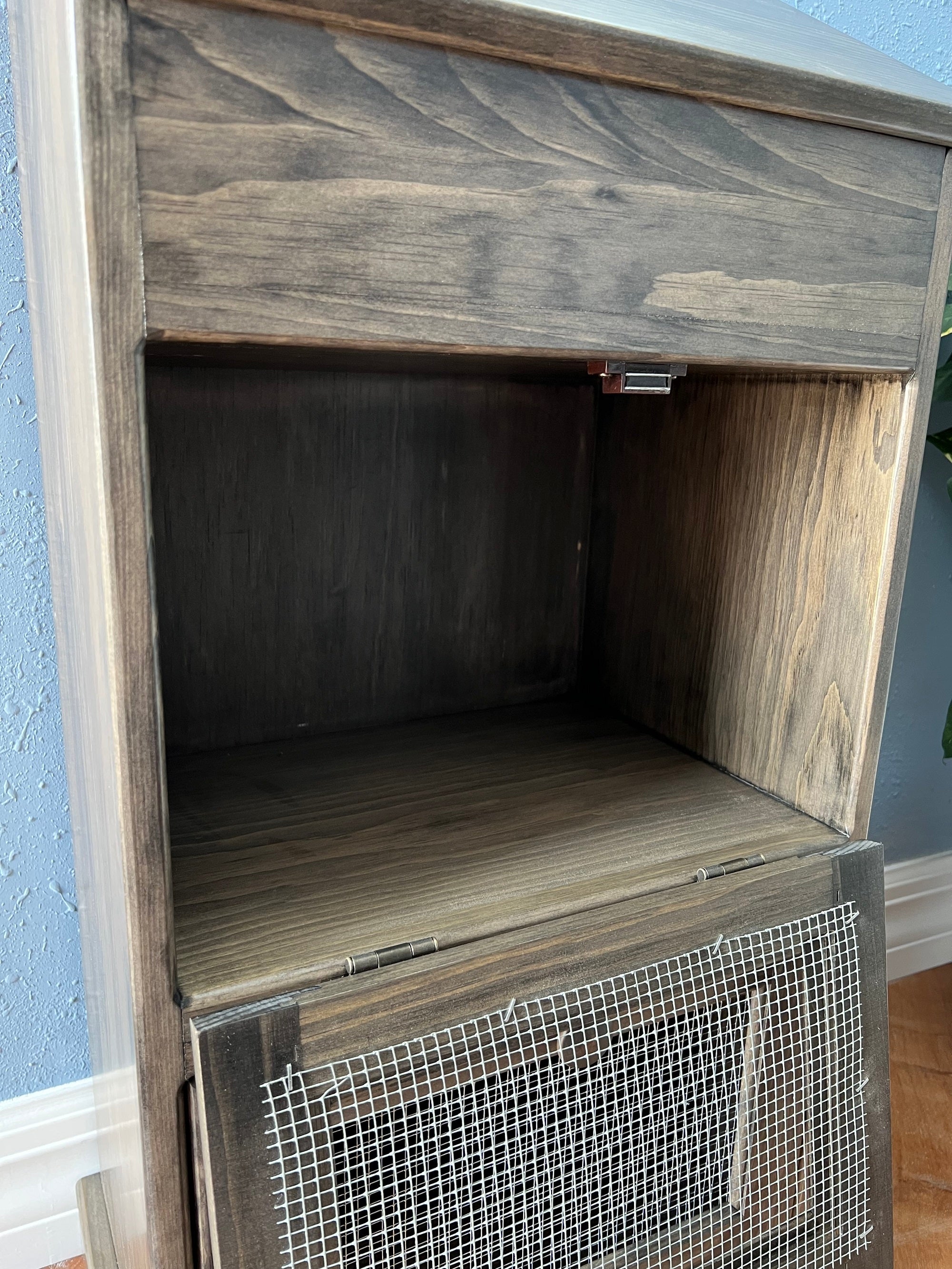 Amish Handcrafted Solid Wood Vegetable Bin / Cabinet