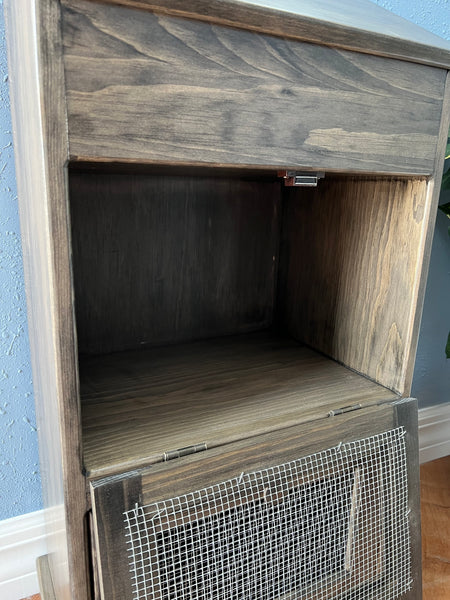 Amish Handcrafted Solid Wood Vegetable Bin / Cabinet